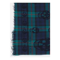 Heren Alexander McQueen Tartan Skull Foulard