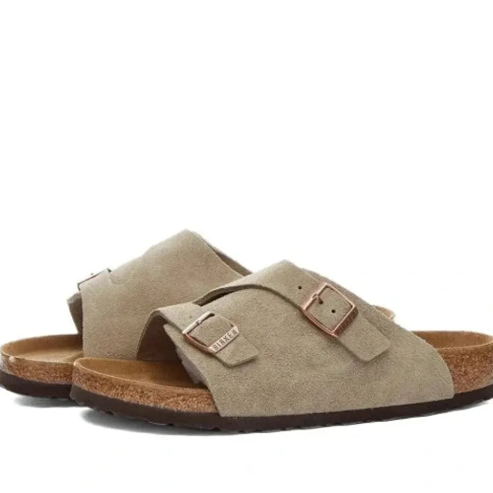 Heren Birkenstock Taupe Smalle Pasvorm Sandalen