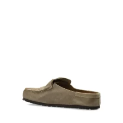 Heren Birkenstock Taupe Suède Leren Sandalen