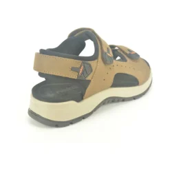Heren Rieker Sandalen^Taupe Trekking Sandalen met Velcro Straps