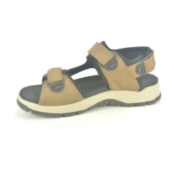 Heren Rieker Sandalen^Taupe Trekking Sandalen met Velcro Straps