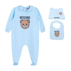 Moschino Teddybeer Katoen Pluche Romper, Mutsen en Slabbers Set