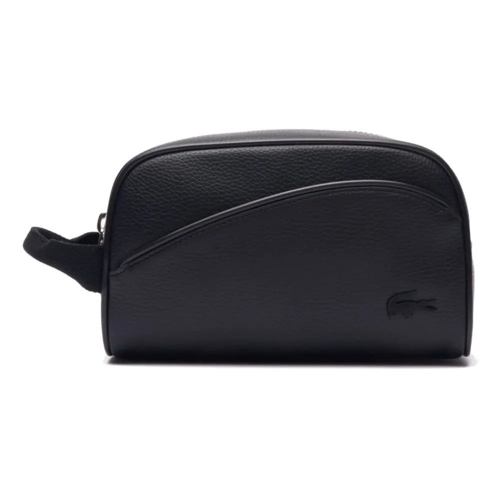 DAMES Lacoste Toilettassen^Tennis-geïnspireerde leren toilettas