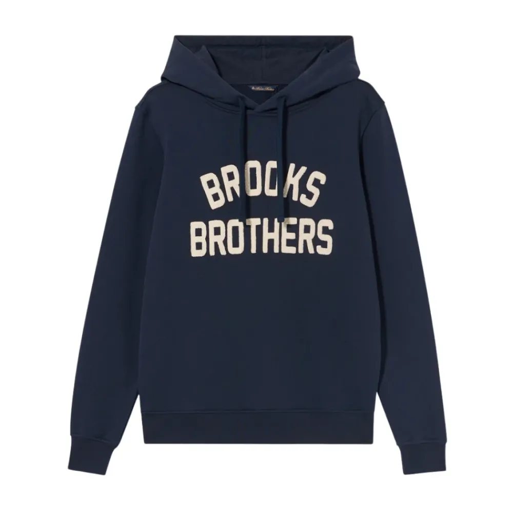 DAMES Brooks Brothers Terry Logo-Geborduurde Hoodie