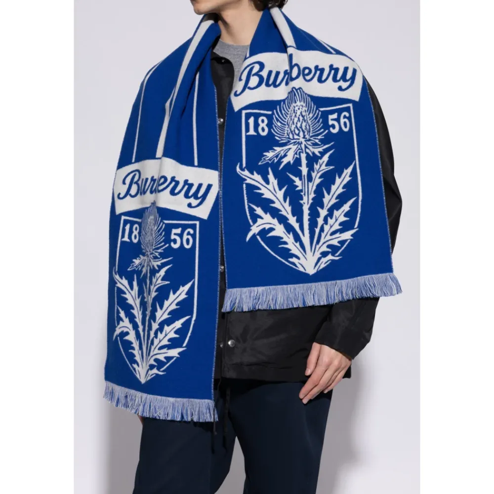 Heren Burberry Sjaals^Thistle Shield Wool Scarf
