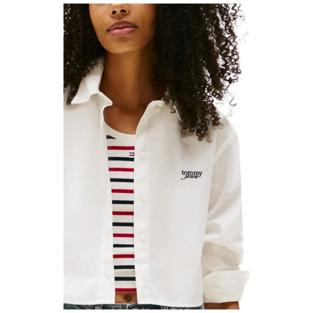 DAMES Tommy Jeans Blouses^TJW Reg Crop Stripe