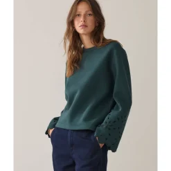 DAMES Summum Woman Top met geborduurde mouw