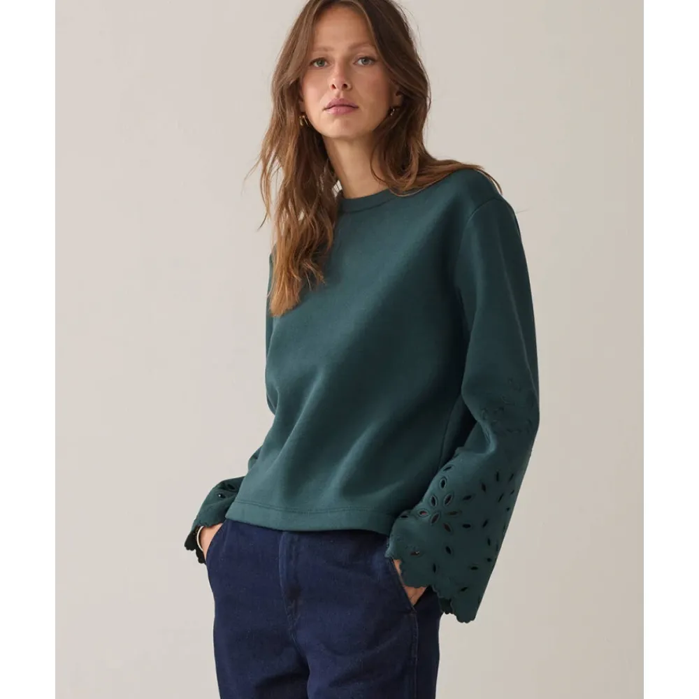 DAMES Summum Woman Top met geborduurde mouw