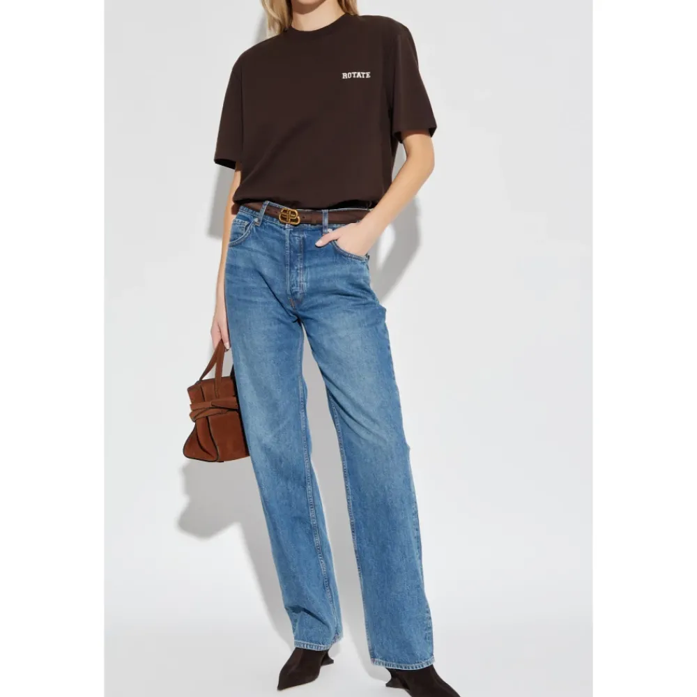 DAMES ROTATE Birger Christensen T-shirt met Geborduurd Logo