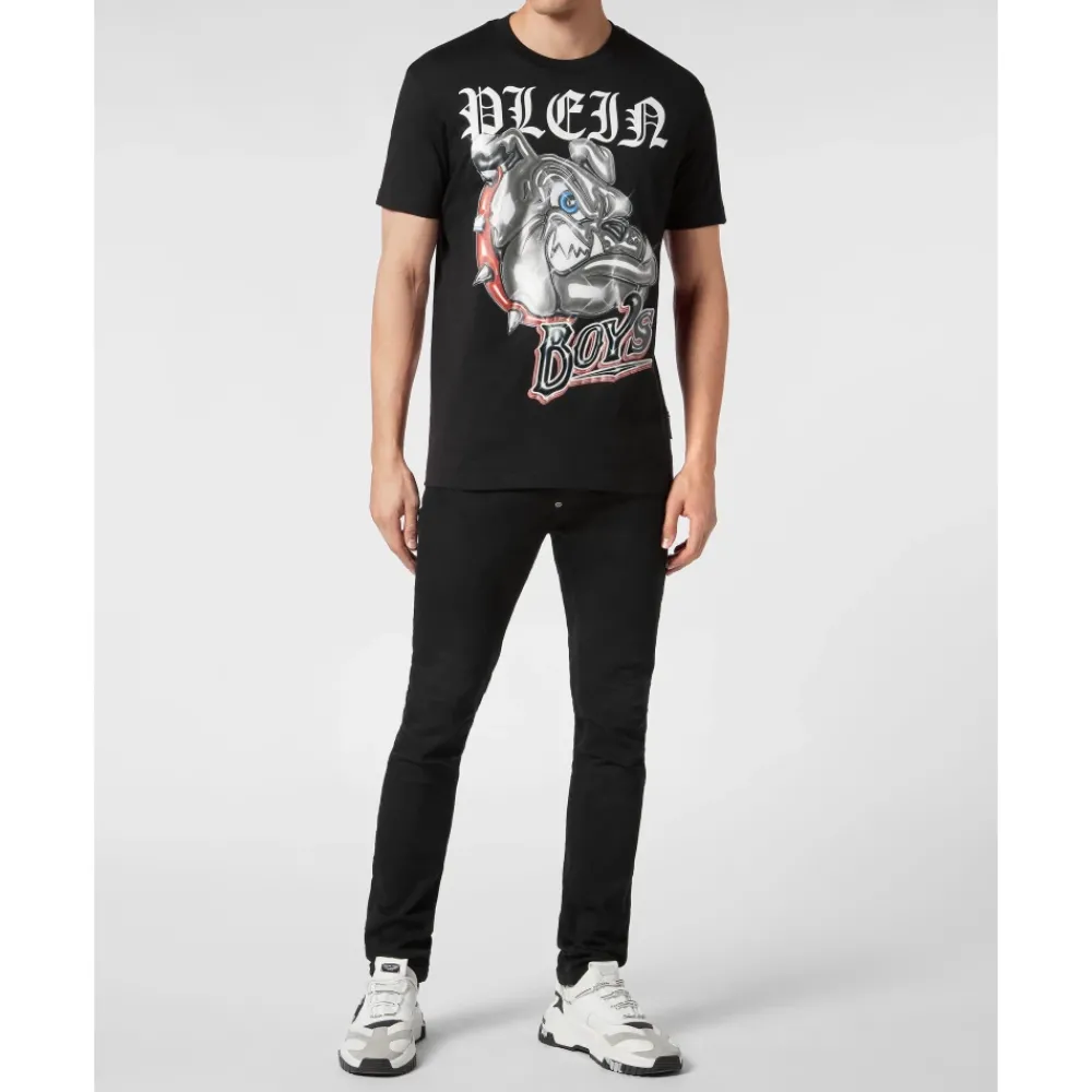 Heren Philipp Plein Shirts^T-Shirt Ronde Hals Bulldogs