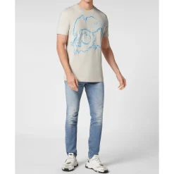 Heren Philipp Plein T-Shirt Ronde Hals Druipende Schedel