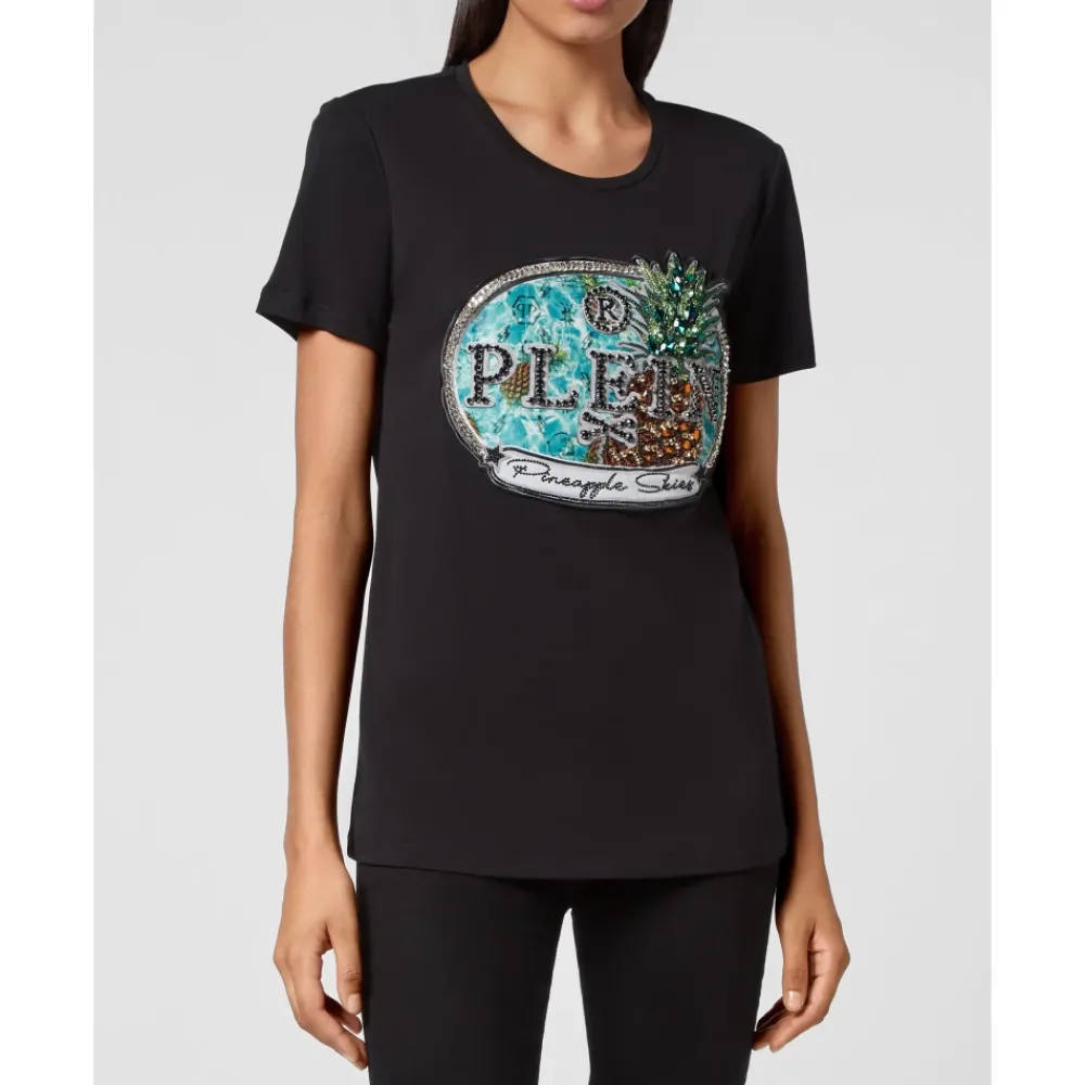 DAMES Philipp Plein Shirts^T-shirt Ronde Hals SS Stones Pineapple Skies