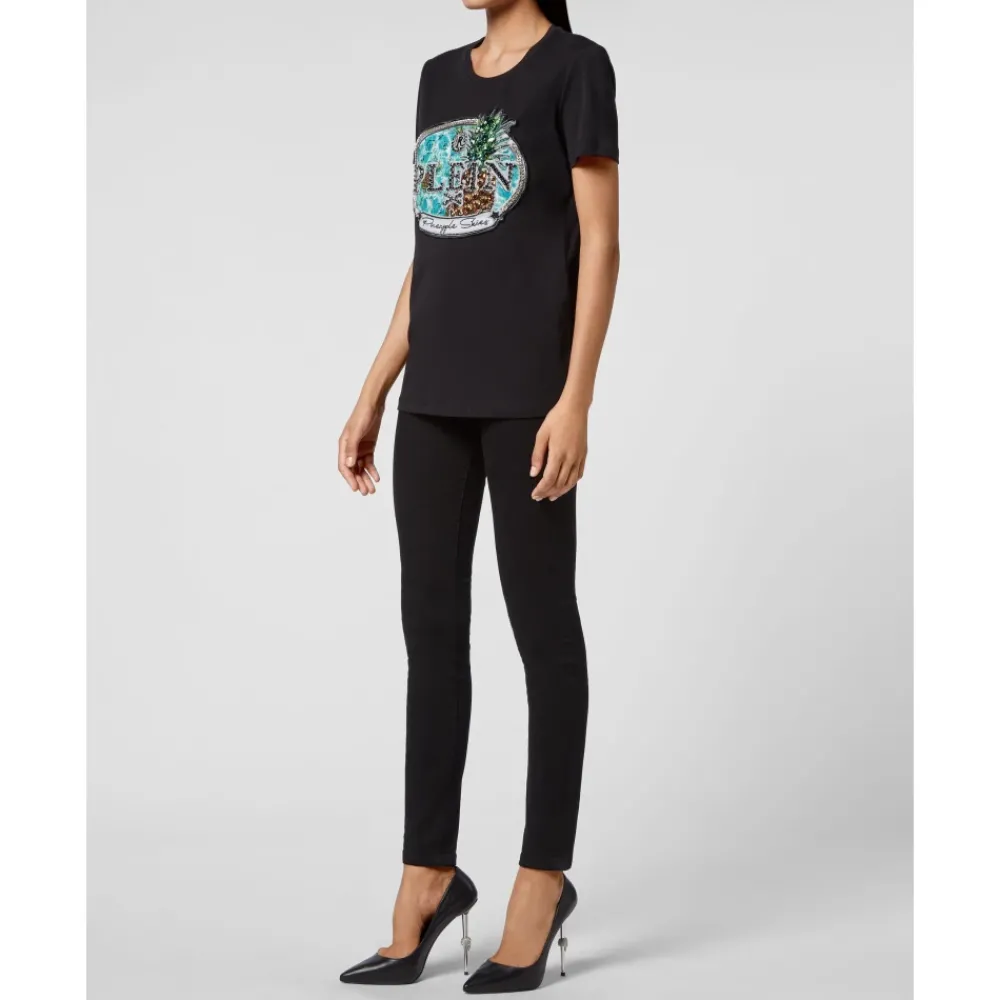 DAMES Philipp Plein Shirts^T-shirt Ronde Hals SS Stones Pineapple Skies