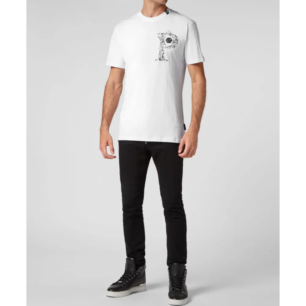 Heren Philipp Plein T-shirt Round Neck SS Money
