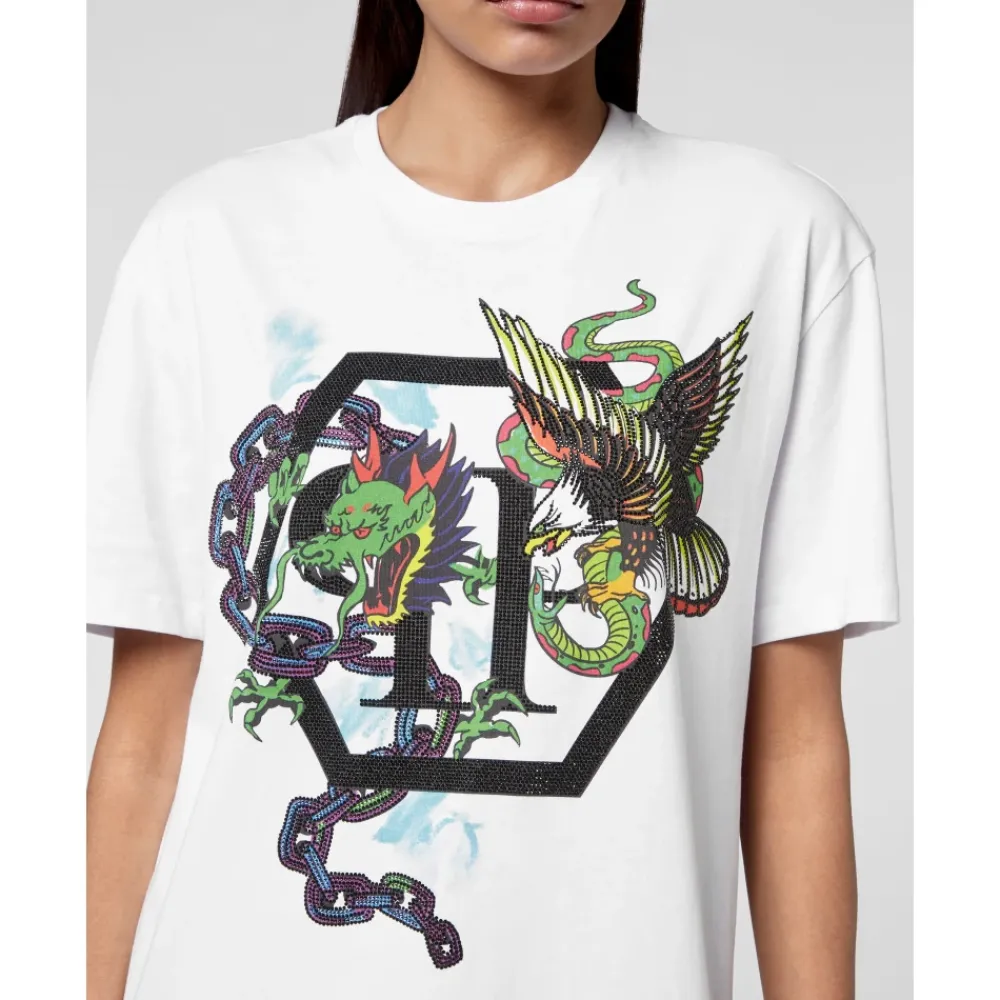 DAMES Philipp Plein T-shirt Round Neck SS Tattoo