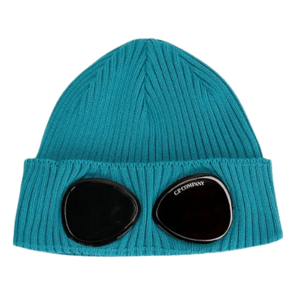 C.P. Company Mutsen En Petten^Turquoise Gebreide Muts met Logodetail