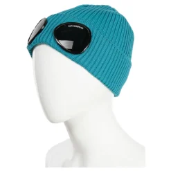 C.P. Company Mutsen En Petten^Turquoise Gebreide Muts met Logodetail