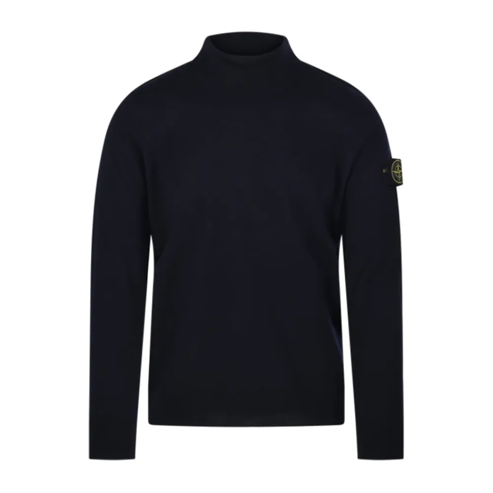 Heren Stone Island Truien & Vesten^Turtleneck Trui met Ribgebreide Details