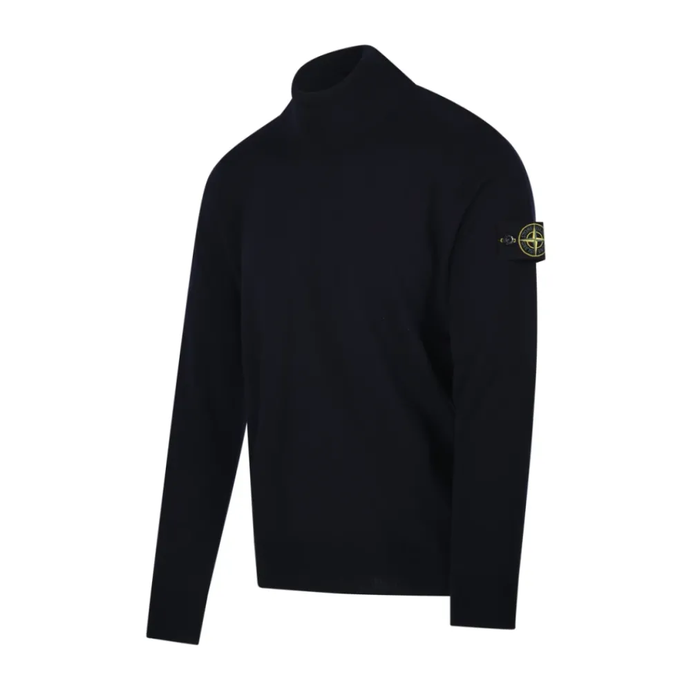 Heren Stone Island Truien & Vesten^Turtleneck Trui met Ribgebreide Details