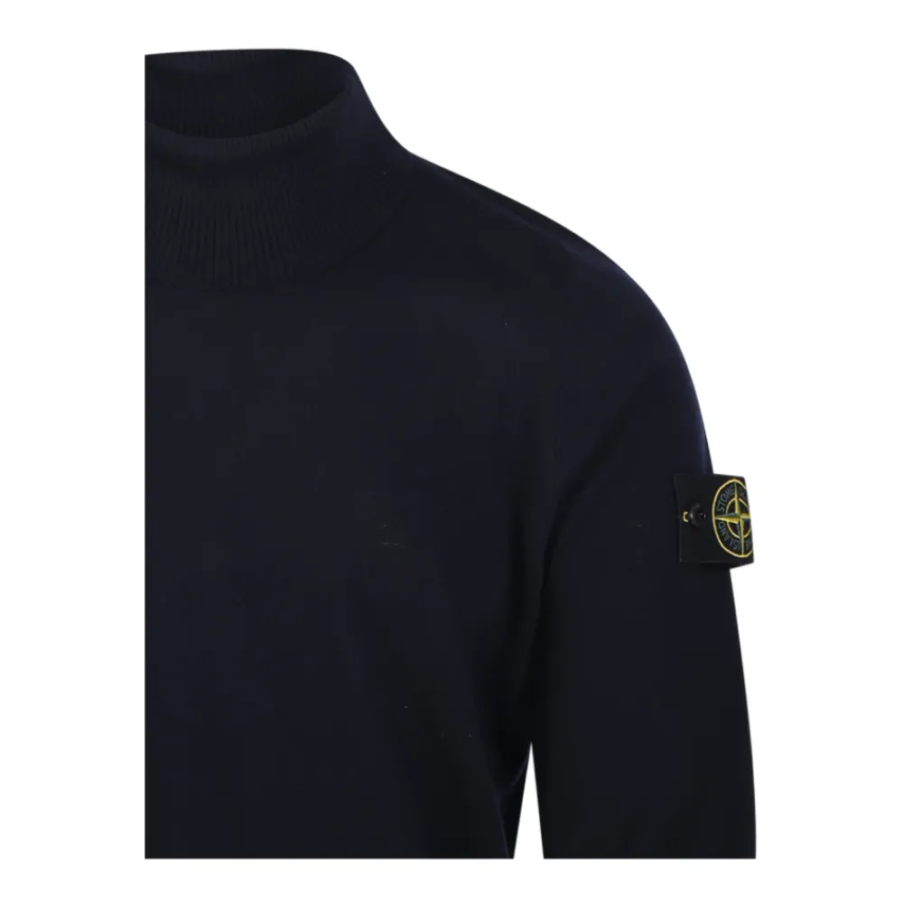 Heren Stone Island Truien & Vesten^Turtleneck Trui met Ribgebreide Details