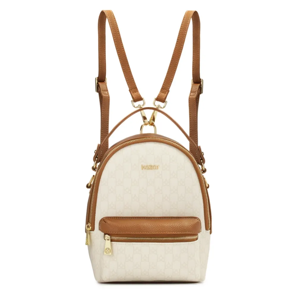 DAMES Kazar Rugzakken^Tweekleurige lederen 2-in-1 rugzak