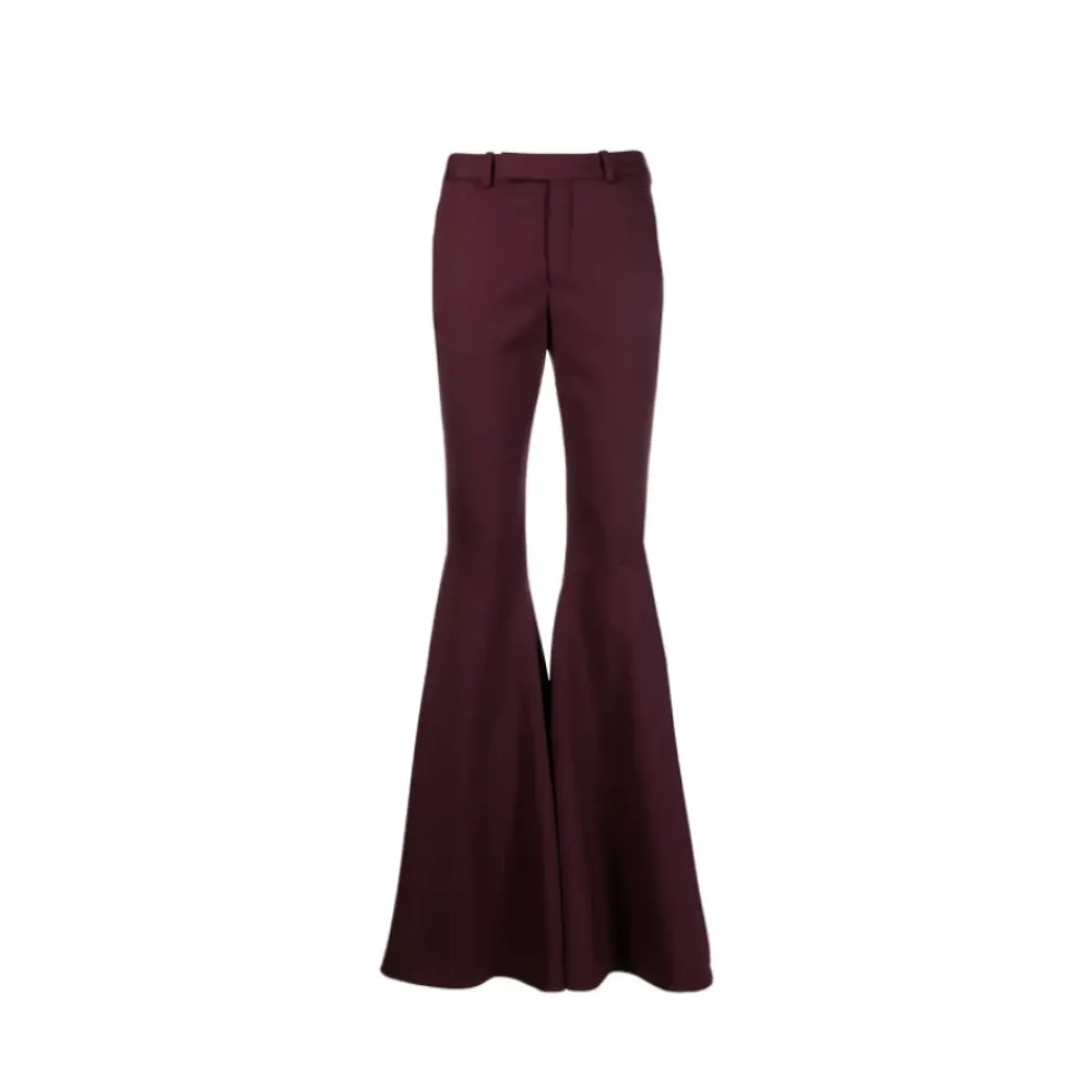 DAMES Saint Laurent Uitlopende wollen blend broek
