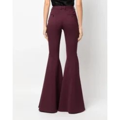 DAMES Saint Laurent Uitlopende wollen blend broek