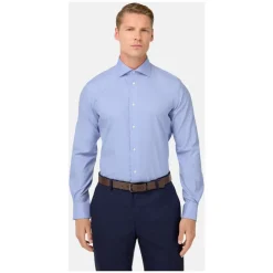 Heren Boggi Milano Overhemden^ULTIMATE NON IRON Regular Fit Katoen Dobby Overhemd