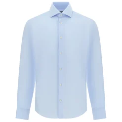 Heren Boggi Milano Overhemden^ULTIMATE NON IRON Slim Fit Katoenen Twill Overhemd