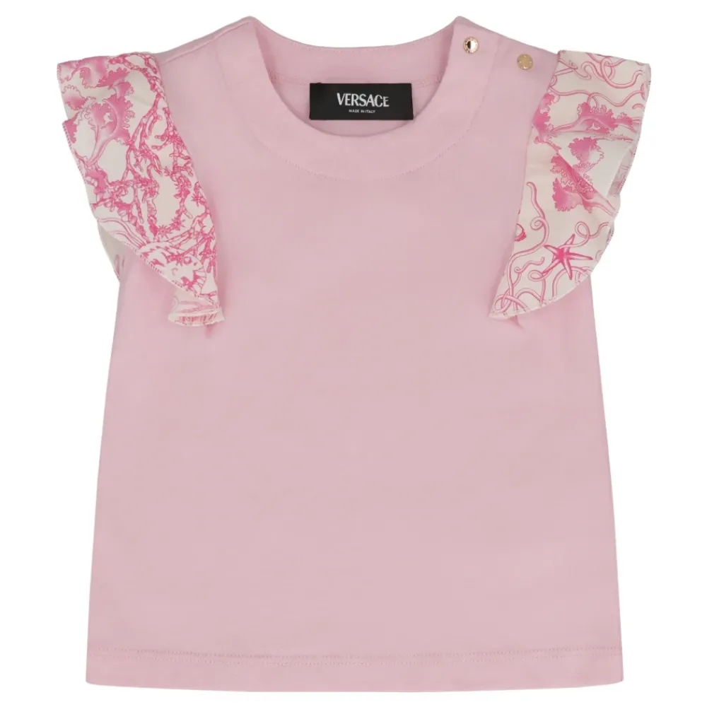 Versace Bovenkleding^Underwater Barocco T-shirt met ruches