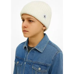 Calvin Klein Mutsen En Petten^Unisex Beanie Hat Roomwit - Logo CK