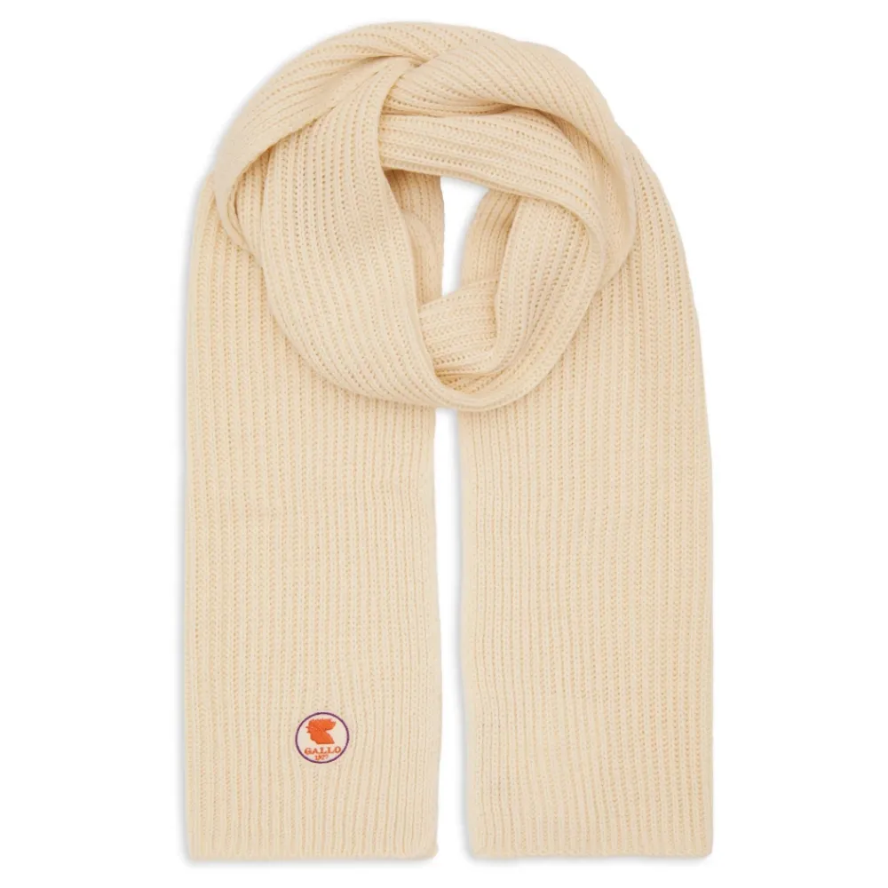 Heren GALLO Sjaals^Unisex effen witte geribbelde sjaal