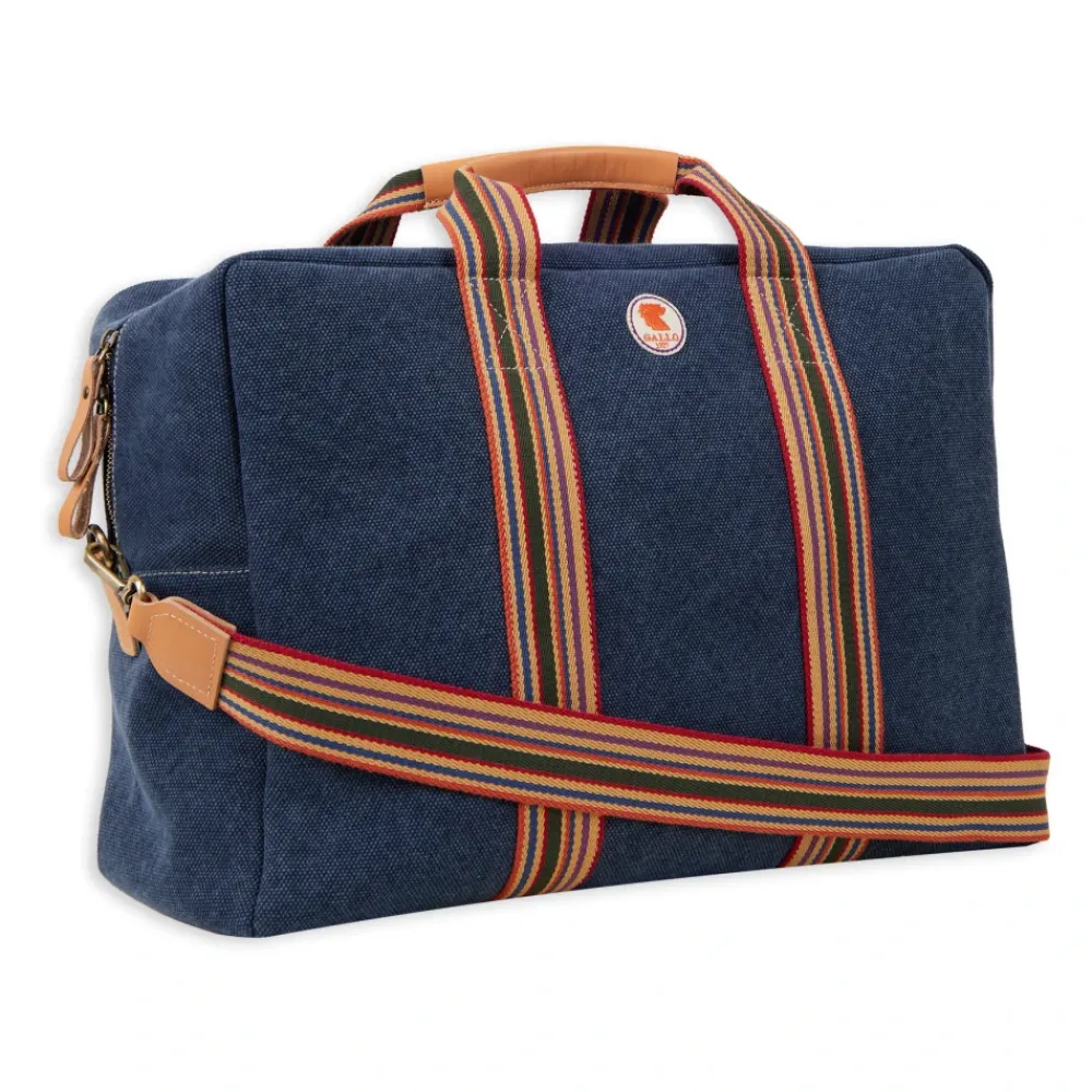DAMES GALLO Weekendtassen^Unisex weekendtas in effen blauw katoenen canvas