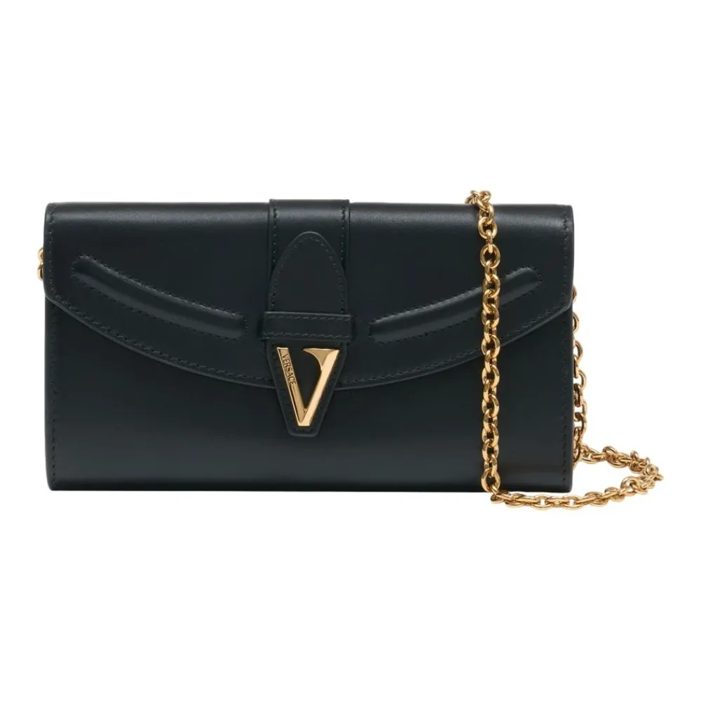 DAMES Versace V Leather Wallet On Chain