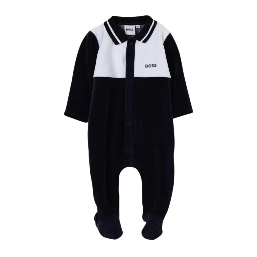 Hugo Bodysuits & Sets^Velours Slaappak met Voetjes