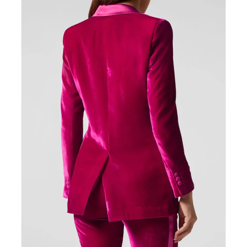 DAMES Philipp Plein Velvet Boxy Blazer Paisley Bandana