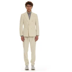 Heren Eleventy Kostuums^Velvet Double-Breasted Jas