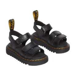 Dr. Martens Sandalen^Verstelbare leren sandalen met klittenbandsluiting