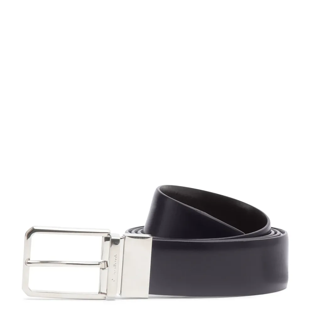 Heren Santoni Riemen^Verstelbare riem van gepolijst leer