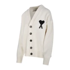 DAMES Ami Paris Truien & Vesten^V-hals Gevilte Merino Cardigan