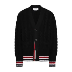 Heren Thom Browne V-hals Kabel Gebreid Vest