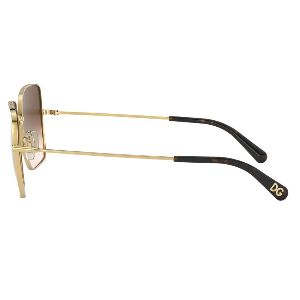 DAMES Dolce & Gabbana Zonnebrillen|Zonnebrillen^Vierkante metalen zonnebril met dunne pootjes