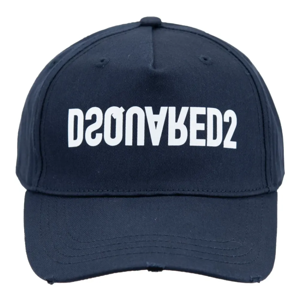 Heren Dsquared2 Vintage Stijl Baseball Cap met Gesp