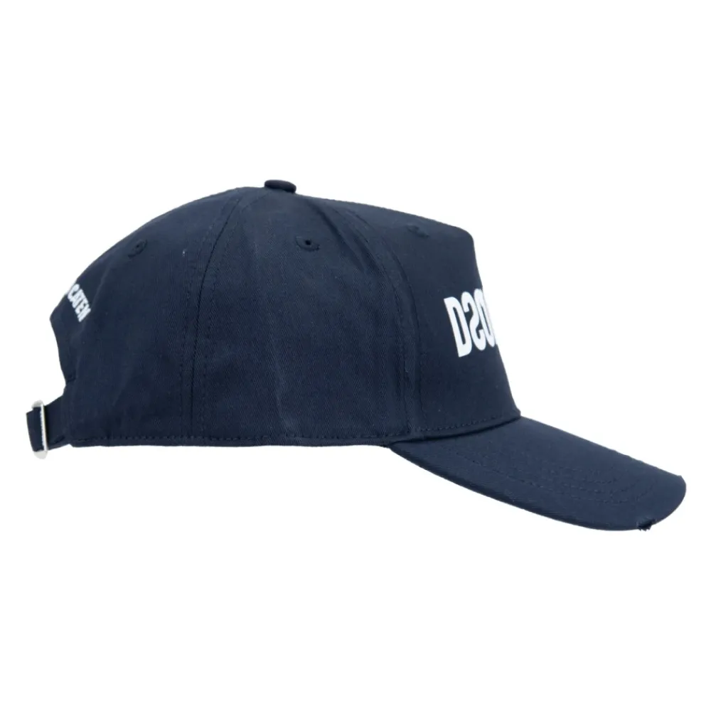 Heren Dsquared2 Vintage Stijl Baseball Cap met Gesp
