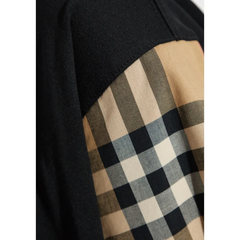 DAMES Burberry Vintage T-shirt met geruite mouwen