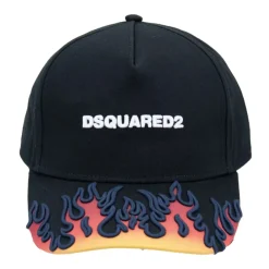 Heren Dsquared2 Petten^Vlam Detail Katoenen Baseballpet