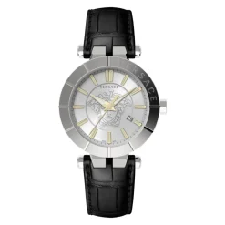 Heren Versace Horloges^V-RACE Leren Band Herenhorloge