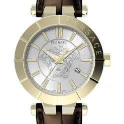 Heren Versace V-Race Restyling Leren Datum Horloge