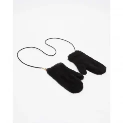 DAMES Max Mara Handschoenen^Wanten van alpaca en wol Teddy-stof