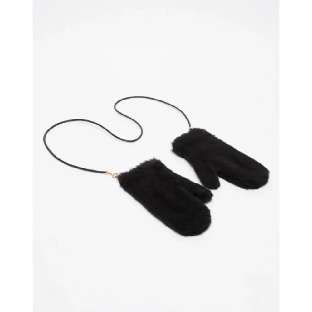 DAMES Max Mara Handschoenen^Wanten van alpaca en wol Teddy-stof